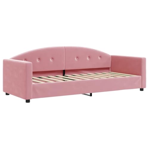 HEFZGDB Tagesbett mit Matratze Rosa 80x200 cm Samt Ehebett Gästebett Einzelbetten Bettrahmen für Herberge Schlafzimmer Gästezimmer Wohnbereich HEFZGDB Tagesbett mit Matratze Rosa 80x200 cm Samt Ehebett Gästebett Einzelbetten Bettrahmen für Herberge Schlafzimmer Gästezimmer Wohnbereich von HEFZGDB