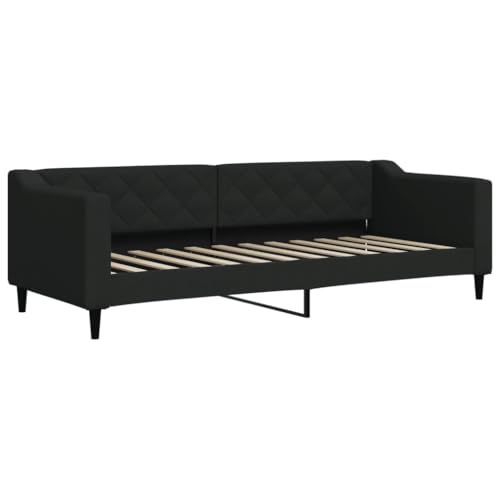 HEFZGDB Tagesbett mit Matratze Schwarz 80x200 cm Stoff Single Bed Gästebett Doppelbett Bettrahmen für Gästezimmer Herberge Schlafzimmer Wohnbereich HEFZGDB Tagesbett mit Matratze Schwarz 80x200 cm Stoff Single Bed Gästebett Doppelbett Bettrahmen für Gästezimmer Herberge Schlafzimmer Wohnbereich von HEFZGDB