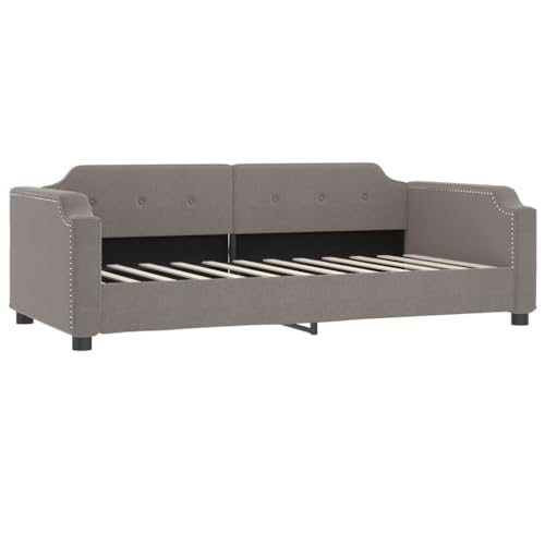 HEFZGDB Tagesbett mit Matratze Taupe 100x200 cm Stoff Daybed Gästebett Familienbett Doppelbett für Gästezimmer Schlafzimmer Herberge Wohnbereich HEFZGDB Tagesbett mit Matratze Taupe 100x200 cm Stoff Daybed Gästebett Familienbett Doppelbett für Gästezimmer Schlafzimmer Herberge Wohnbereich von HEFZGDB