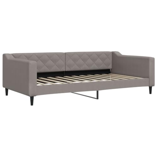 HEFZGDB Tagesbett mit Matratze Taupe 100x200 cm Stoff Single Bed Gästebett Doppelbett Bettrahmen für Gästezimmer Herberge Schlafzimmer Wohnbereich HEFZGDB Tagesbett mit Matratze Taupe 100x200 cm Stoff Single Bed Gästebett Doppelbett Bettrahmen für Gästezimmer Herberge Schlafzimmer Wohnbereich von HEFZGDB