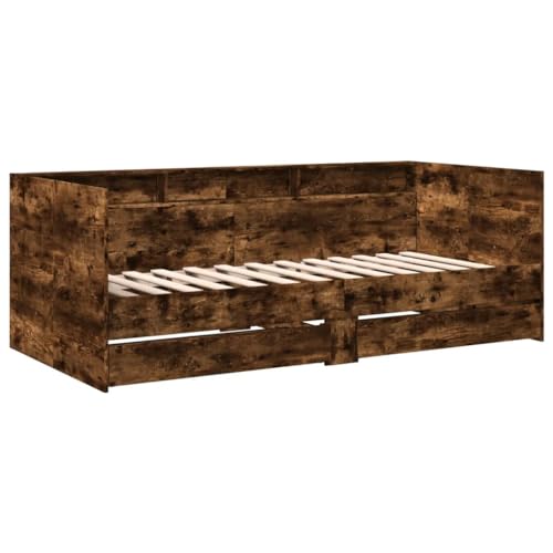 HEFZGDB Tagesbett mit Schubladen ohne Matratze Räuchereiche 90x200 cm Jugendbett Bed Frame Familienbett Doppelbett für Wohnbereich Gästezimmer Schlafzimmer Herberge von HEFZGDB