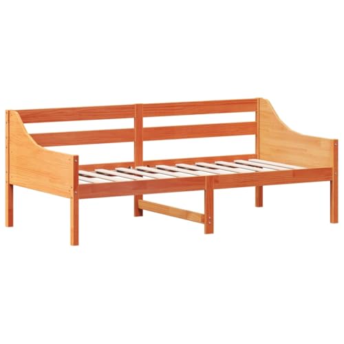 HEFZGDB Tagesbett ohne Matratze Wachsbraun 90x190 cm Massivholz Kiefer Single Bed Bed Frame Einzelbetten Doppelbett für Herberge Wohnbereich Schlafzimmer Gästezimmer von HEFZGDB