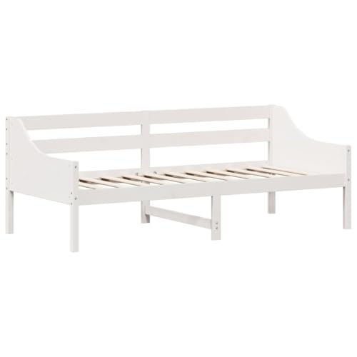 HEFZGDB Tagesbett ohne Matratze Weiß 80x200 cm Massivholz Kiefer Single Bed Bed Frame Einzelbetten Doppelbett für Herberge Wohnbereich Schlafzimmer Gästezimmer HEFZGDB Tagesbett ohne Matratze Weiß 80x200 cm Massivholz Kiefer Single Bed Bed Frame Einzelbetten Doppelbett für Herberge Wohnbereich Schlafzimmer Gästezimmer von HEFZGDB