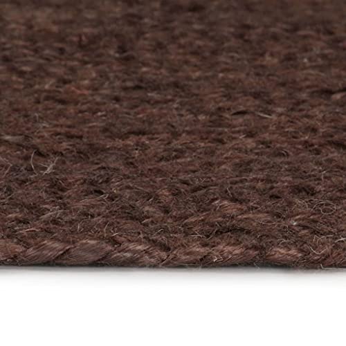 HEFZGDB Teppich Handgefertigt Jute Rund 150 cm Braun Kuschelteppich Wohnzimmerteppich Teppich Schlafzimmer Küchenteppich für Wohnbereich Arbeitszimmer Speisesaal Schlafzimmer von HEFZGDB
