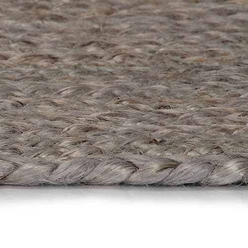 HEFZGDB Teppich Handgefertigt Jute Rund 210 cm Grau Kuschelteppich Wohnzimmerteppich Teppich Schlafzimmer Küchenteppich für Wohnbereich Arbeitszimmer Speisesaal Schlafzimmer von HEFZGDB