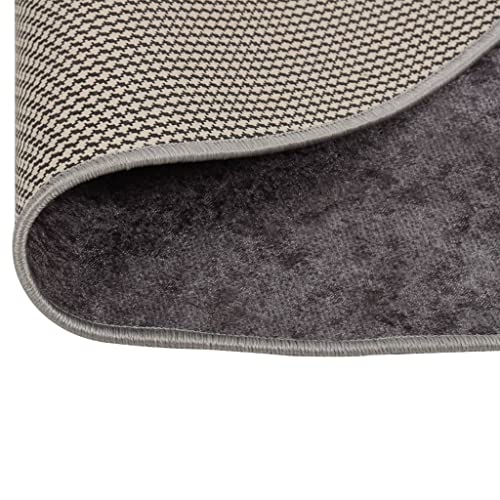 HEFZGDB Teppich Waschbar Grau Ø 200 cm rutschfest Küchenteppich Carpet Teppich Schlafzimmer Teppiche für Sitzungszimmer Arbeitszimmer Wohnbereich Speisesaal von HEFZGDB