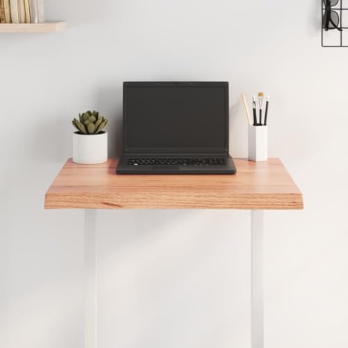 HEFZGDB Tischplatte 60x40x(2-4) cm Massivholz Behandelt Baumkante Waschtischplatte Arbeitsplatte Schreibtischplatte Esstisch für Büro Konferenzraum Küche Studienraum von HEFZGDB