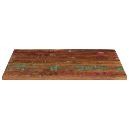HEFZGDB Tischplatte 90x70x2,5 cm Rechteckig Altholz Massiv Schreibtische Küchenarbeitsplatte Schreibtischplatte Desk für Küche Büro Konferenzraum Studienraum von HEFZGDB