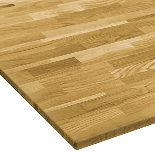 HEFZGDB Tischplatte Eichenholz Massiv Quadratisch 23 mm 80x80 cm Küchentisch Arbeitsplatte Schreibtischplatte Esstisch für Studienraum Konferenzraum Küche Büro von HEFZGDB