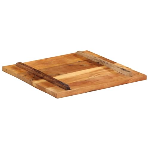 HEFZGDB Tischplatte Quadratisch 60x60 cm 25-27 mm Altholz Massiv Küchentisch Arbeitsplatte Küchenarbeitsplatte Schreibtische für Konferenzraum Küche Studienraum Büro von HEFZGDB