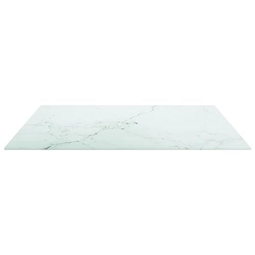 HEFZGDB Tischplatte Weiß 70x70 cm 6 mm Hartglas in Marmoroptik Study Table Arbeitsplatte Küchenarbeitsplatte Esstisch für Büro Studienraum Küche Konferenzraum von HEFZGDB