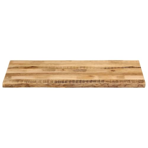 HEFZGDB Tischplatte mit Baumkante 100x60x2,5 cm Raues Mango Massivholz Küchenplatte Arbeitsplatte Schreibtischplatte Esstisch für Büro Konferenzraum Studienraum Küche von HEFZGDB