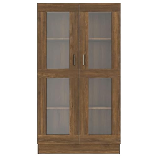 HEFZGDB Vitrinenschrank Braun Eiche-Optik 82,5x30,5x150cm Holzwerkstoff Regal Schlafzimmer Cd Regal Aktenschrank Regale für Schlafzimmer Arbeitszimmer Wohnbereich Bibliothek von HEFZGDB