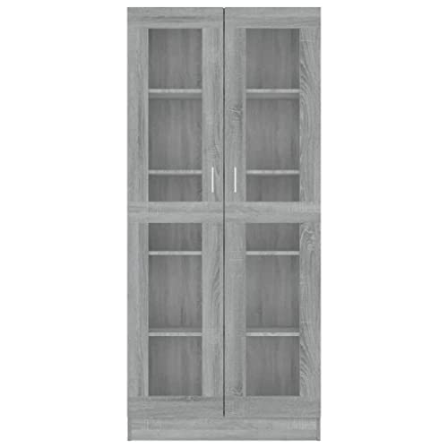 HEFZGDB Vitrinenschrank Grau Sonoma 82,5x30,5x185,5 cm Holzwerkstoff Regal Schlafzimmer Cd Regal Aktenschrank Regale für Schlafzimmer Arbeitszimmer Wohnbereich Bibliothek HEFZGDB Vitrinenschrank Grau Sonoma 82,5x30,5x185,5 cm Holzwerkstoff Regal Schlafzimmer Cd Regal Aktenschrank Regale für Schlafzimmer Arbeitszimmer Wohnbereich Bibliothek von HEFZGDB