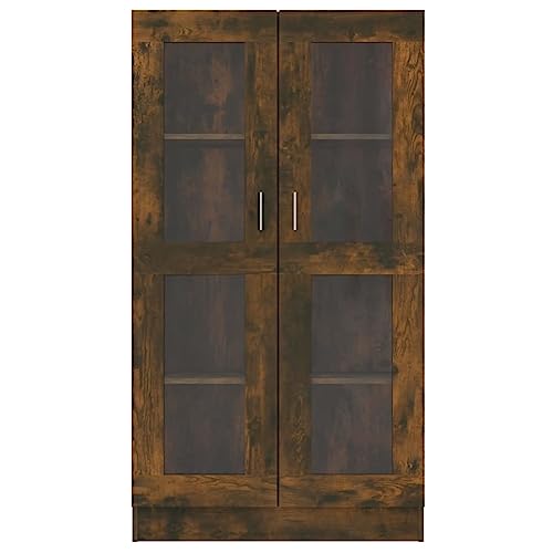 HEFZGDB Vitrinenschrank Räuchereiche 82,5x30,5x150 cm Holzwerkstoff Regal Schlafzimmer Cd Regal Aktenschrank Regale für Schlafzimmer Arbeitszimmer Wohnbereich Bibliothek von HEFZGDB