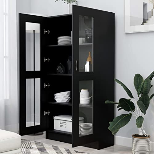 HEFZGDB Vitrinenschrank Schwarz 82,5x30,5x150 cm Holzwerkstoff Regal Schlafzimmer Cd Regal Aktenschrank Regale für Schlafzimmer Arbeitszimmer Wohnbereich Bibliothek HEFZGDB Vitrinenschrank Schwarz 82,5x30,5x150 cm Holzwerkstoff Regal Schlafzimmer Cd Regal Aktenschrank Regale für Schlafzimmer Arbeitszimmer Wohnbereich Bibliothek von HEFZGDB
