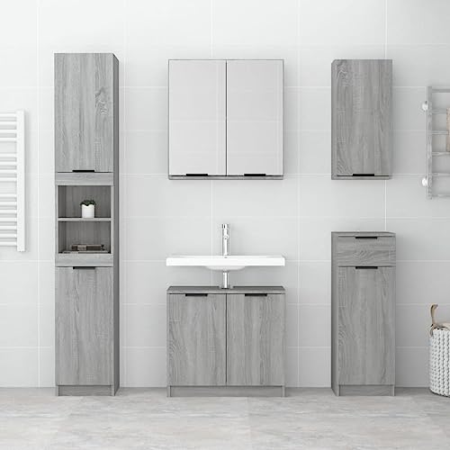 HEFZGDB Wand-Badschrank Grau Sonoma 32x20x67 cm Sideboard Badschrank Klein Schuhschrank Kleiner Schrank für Küche Gästezimmer Toilette Badezimmer HEFZGDB Wand-Badschrank Grau Sonoma 32x20x67 cm Sideboard Badschrank Klein Schuhschrank Kleiner Schrank für Küche Gästezimmer Toilette Badezimmer von HEFZGDB