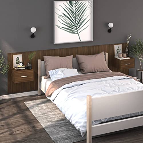 HEFZGDB Wand-Nachttisch Braun Eichen-Optik Anrichte Nachttische Couchtisch Konsolentisch für Hotel Schlafzimmer Gästezimmer Wohnzimmer von HEFZGDB