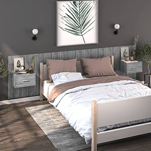 HEFZGDB Wand-Nachttisch Grau Sonoma Anrichte Nachttische Couchtisch Konsolentisch für Hotel Schlafzimmer Gästezimmer Wohnzimmer HEFZGDB Wand-Nachttisch Grau Sonoma Anrichte Nachttische Couchtisch Konsolentisch für Hotel Schlafzimmer Gästezimmer Wohnzimmer von HEFZGDB