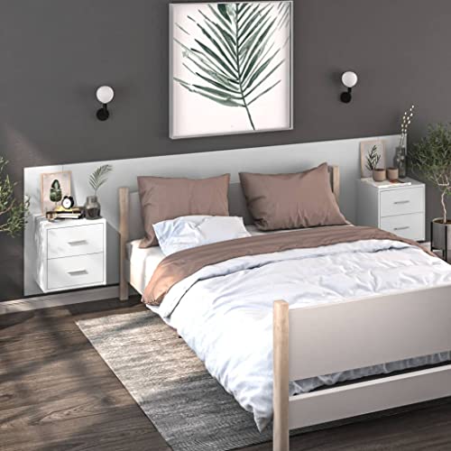 HEFZGDB Wand-Nachttisch Hochglanz-Weiß Nachttisch Modern Nachttische Nachtschrank Sideboard Wohnzimmer für Schlafzimmer Wohnzimmer Hotel Gästezimmer von HEFZGDB