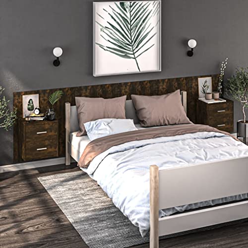 HEFZGDB Wand-Nachttisch Räuchereiche Nachttisch Modern Nachttische Nachtschrank Sideboard Wohnzimmer für Schlafzimmer Wohnzimmer Hotel Gästezimmer von HEFZGDB