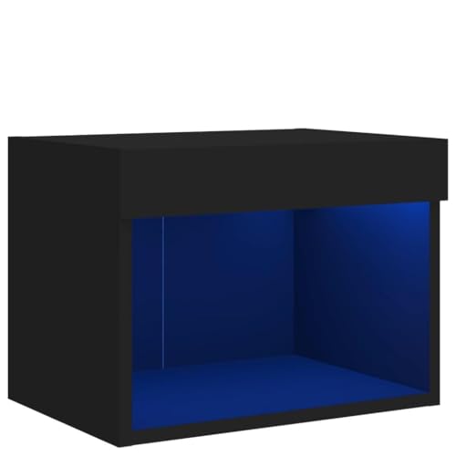 HEFZGDB Wand-Nachttisch mit LED-Leuchten Schwarz Lowboard Wohnzimmer Tv Schrank Wohnzimmer Möbel Tv Sideboard Wohnzimmer für Büro Erholungsraum Wohnbereich Schlafzimmer HEFZGDB Wand-Nachttisch mit LED-Leuchten Schwarz Lowboard Wohnzimmer Tv Schrank Wohnzimmer Möbel Tv Sideboard Wohnzimmer für Büro Erholungsraum Wohnbereich Schlafzimmer von HEFZGDB