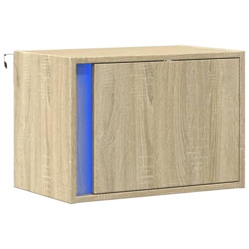 HEFZGDB Wand-Nachttisch mit LED-Leuchten Sonoma-Eiche Nachtschränkchen Couchtisch Konsolentisch Nachttischschrank für Gästezimmer Schlafzimmer Wohnzimmer Hotel HEFZGDB Wand-Nachttisch mit LED-Leuchten Sonoma-Eiche Nachtschränkchen Couchtisch Konsolentisch Nachttischschrank für Gästezimmer Schlafzimmer Wohnzimmer Hotel von HEFZGDB