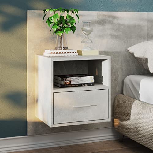 HEFZGDB Wand-Nachttische 2 STK. Betongrau Sideboard Wohnzimmer Nachtkästchen Bartisch Lowboard für Schlafzimmer Hotel Wohnzimmer Gästezimmer HEFZGDB Wand-Nachttische 2 STK. Betongrau Sideboard Wohnzimmer Nachtkästchen Bartisch Lowboard für Schlafzimmer Hotel Wohnzimmer Gästezimmer von HEFZGDB