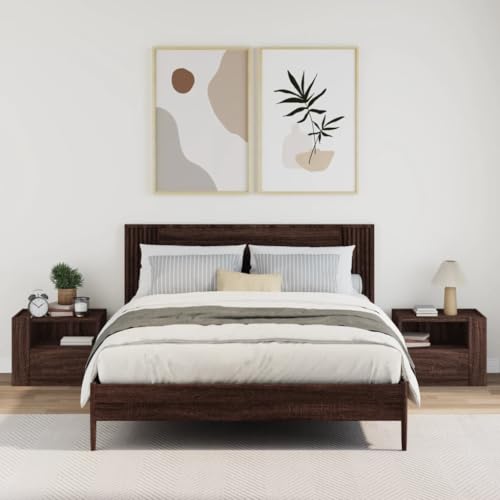 HEFZGDB Wand-Nachttische 2 STK. Braun Eichen-Optik 45x30x35 cm Nachtschränkchen Beistelltisch Bartisch Lowboard für Gästezimmer Schlafzimmer Wohnzimmer Hotel von HEFZGDB