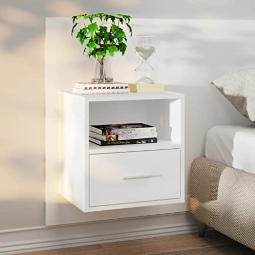 HEFZGDB Wand-Nachttische 2 STK. Weiß Sideboard Wohnzimmer Nachtkästchen Bartisch Lowboard für Schlafzimmer Hotel Wohnzimmer Gästezimmer HEFZGDB Wand-Nachttische 2 STK. Weiß Sideboard Wohnzimmer Nachtkästchen Bartisch Lowboard für Schlafzimmer Hotel Wohnzimmer Gästezimmer von HEFZGDB