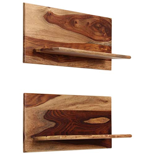 HEFZGDB Wandregale 2 STK. 58x26x20 cm Massivholz Wandregal Bad Kleines Regal Wand Schwebendes Bücherregal Wandablage für Arbeitszimmer Wohnbereich Badezimmer Schlafzimmer von HEFZGDB