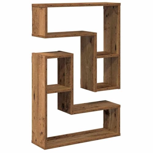 HEFZGDB Wandregale 2 STK. Altholz-Optik 50x15x50 Holzwerkstoff Kleine Regale Kleines Wandregal Cd Regal Wandbrett für Küche Badezimmer Wohnbereich Arbeitszimmer von HEFZGDB