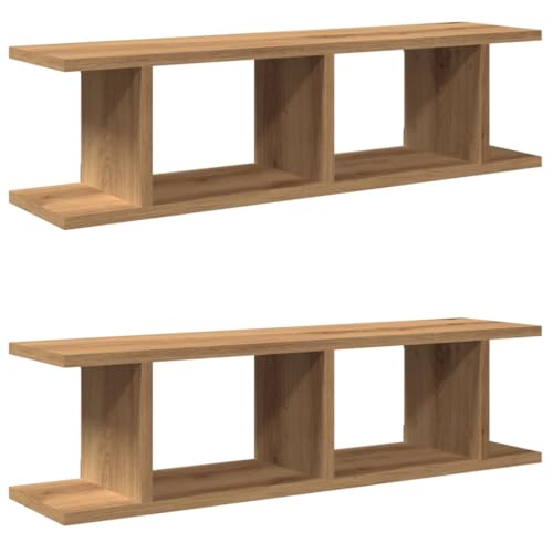 HEFZGDB Wandregale 2 STK. Artisan-Eiche 75x18x20 cm Holzwerkstoff Regal Schlafzimmer Cd Regal Floating Shelves Wandbrett für Arbeitszimmer Badezimmer Schlafzimmer Küche von HEFZGDB
