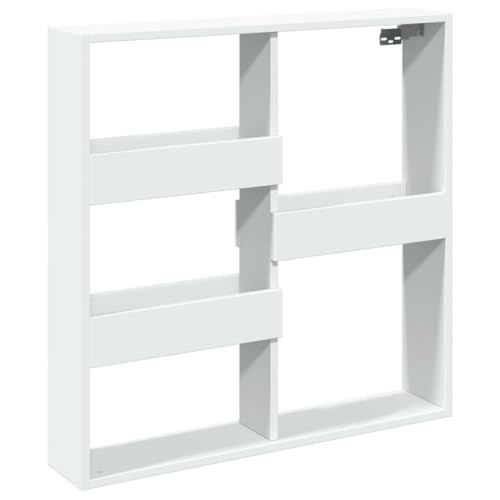 HEFZGDB Wandschrank Weiß 80x15x80 cm Holzwerkstoff Kleine Regale Kleines Wandregal Cd Regal Wandbrett für Arbeitszimmer Badezimmer Küche Schlafzimmer von HEFZGDB