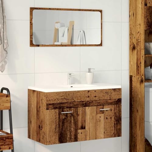HEFZGDB Waschbeckenunterschrank Altholz-Optik 80x38,5x46 cm Kleines Schränkchen Bathroom Cabinet Medikamenten Aufbewahrung Apothekerschrank Küche für Badezimmer Wohnbereich Gästezimmer Toilette von HEFZGDB