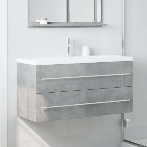 HEFZGDB Waschbeckenunterschrank Betongrau 100x38,5x48 cm Holzwerkstoff Aufbewahrungsschrank Badezimmerschrank Medizinschrank Küchenschrank für Badezimmer Toilette Wohnbereich Gästezimmer HEFZGDB Waschbeckenunterschrank Betongrau 100x38,5x48 cm Holzwerkstoff Aufbewahrungsschrank Badezimmerschrank Medizinschrank Küchenschrank für Badezimmer Toilette Wohnbereich Gästezimmer von HEFZGDB