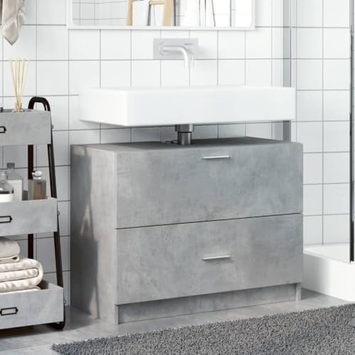 HEFZGDB Waschbeckenunterschrank Betongrau 78x37x59 cm Holzwerkstoff Kleines Schränkchen Badschrank Klein Badezimmerschränke Mehrzweckschrank für Gästezimmer Toilette Küche Wohnbereich HEFZGDB Waschbeckenunterschrank Betongrau 78x37x59 cm Holzwerkstoff Kleines Schränkchen Badschrank Klein Badezimmerschränke Mehrzweckschrank für Gästezimmer Toilette Küche Wohnbereich von HEFZGDB