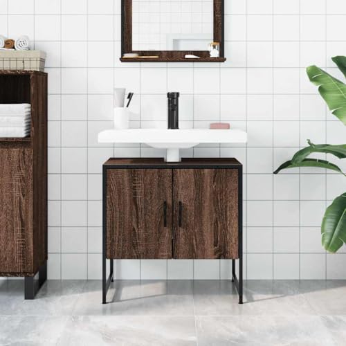 HEFZGDB Waschbeckenunterschrank Braun Eichen-Optik 60x33x60 cm Sideboard Schuhschrank Medizinschrank Badezimmerunterschrank für Wohnbereich Küche Toilette Gästezimmer HEFZGDB Waschbeckenunterschrank Braun Eichen-Optik 60x33x60 cm Sideboard Schuhschrank Medizinschrank Badezimmerunterschrank für Wohnbereich Küche Toilette Gästezimmer von HEFZGDB