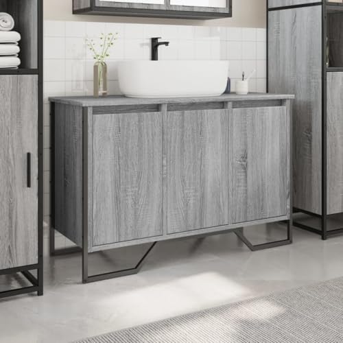 HEFZGDB Waschbeckenunterschrank Grau Sonoma 91x35x60 cm Holzwerkstoff Sideboard Schuhschrank Bathroom Cabinet Medikamentenschrank für Badezimmer Wohnbereich Küche Toilette HEFZGDB Waschbeckenunterschrank Grau Sonoma 91x35x60 cm Holzwerkstoff Sideboard Schuhschrank Bathroom Cabinet Medikamentenschrank für Badezimmer Wohnbereich Küche Toilette von HEFZGDB