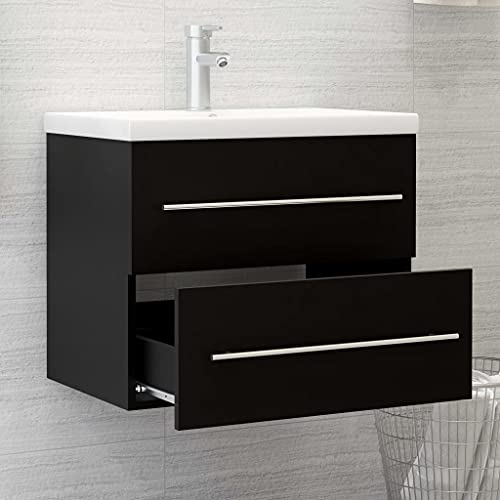 HEFZGDB Waschbeckenunterschrank Schwarz 60x38,5x48 cm Holzwerkstoff Beistellschrank Küche Badschrank Klein Badezimmerschränke Küchenschrank für Wohnbereich Gästezimmer Toilette Badezimmer HEFZGDB Waschbeckenunterschrank Schwarz 60x38,5x48 cm Holzwerkstoff Beistellschrank Küche Badschrank Klein Badezimmerschränke Küchenschrank für Wohnbereich Gästezimmer Toilette Badezimmer von HEFZGDB