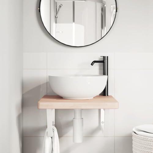 HEFZGDB Waschtischplatte mit Halterung Stahl und Massivholz Eiche Kleines Schränkchen Badschrank Klein Badezimmerschränke Mehrzweckschrank für Badezimmer Küche Toilette Wohnbereich HEFZGDB Waschtischplatte mit Halterung Stahl und Massivholz Eiche Kleines Schränkchen Badschrank Klein Badezimmerschränke Mehrzweckschrank für Badezimmer Küche Toilette Wohnbereich von HEFZGDB