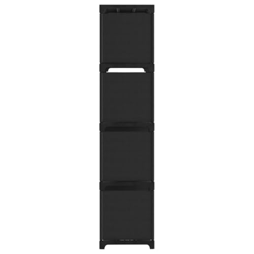 HEFZGDB Würfel-Regal 12 Fächer Schwarz 103x30x141 cm Stoff Bücherwagen Cd Regal Mehrzweckschrank Apothekerschrank Küche für Bibliothek Arbeitszimmer Wohnbereich Schlafzimmer von HEFZGDB