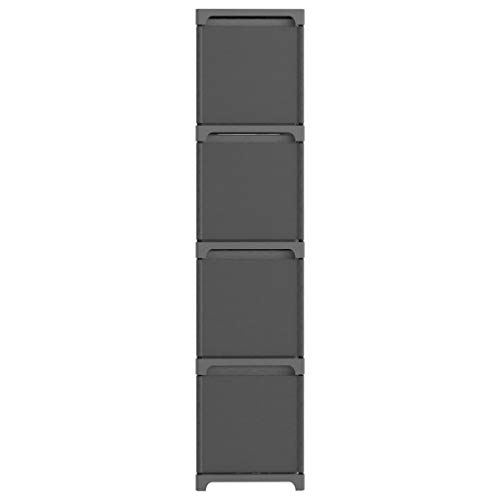 HEFZGDB Würfel-Regal mit Boxen 12 Fächer Grau 103x30x141 cm Stoff Bücherwagen Cd Regal Mehrzweckschrank Apothekerschrank Küche für Bibliothek Arbeitszimmer Wohnbereich Schlafzimmer von HEFZGDB