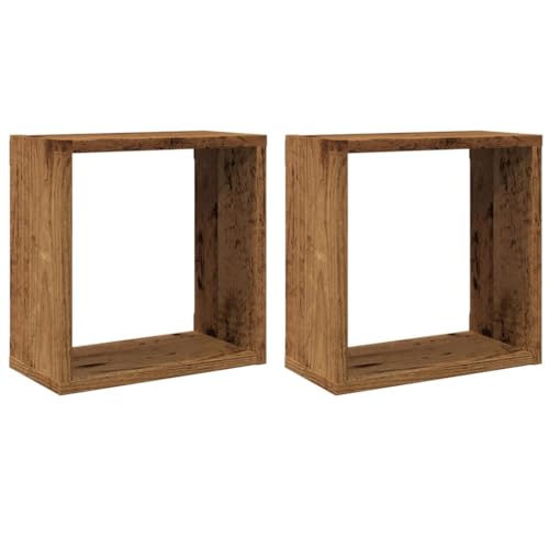 HEFZGDB Würfel-Wandregale 2 STK. Altholz-Optik 30x15x30 Holzwerkstoff Wandregal Klein Kleines Wandregal Regalboden Wandablage für Wohnbereich Schlafzimmer Küche Badezimmer HEFZGDB Würfel-Wandregale 2 STK. Altholz-Optik 30x15x30 Holzwerkstoff Wandregal Klein Kleines Wandregal Regalboden Wandablage für Wohnbereich Schlafzimmer Küche Badezimmer von HEFZGDB