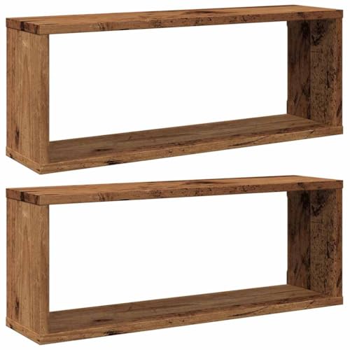 HEFZGDB Würfel-Wandregale 2 STK. Altholz-Optik 60x15x23 Holzwerkstoff Wandregal Klein Kleines Wandregal Regalboden Wandablage für Wohnbereich Schlafzimmer Küche Badezimmer HEFZGDB Würfel-Wandregale 2 STK. Altholz-Optik 60x15x23 Holzwerkstoff Wandregal Klein Kleines Wandregal Regalboden Wandablage für Wohnbereich Schlafzimmer Küche Badezimmer von HEFZGDB