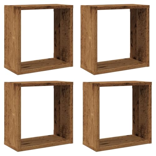 HEFZGDB Würfel-Wandregale 4 STK. Altholz-Optik 30x15x30 Holzwerkstoff Wandregal Klein Kleines Wandregal Regalboden Wandablage für Wohnbereich Schlafzimmer Küche Badezimmer HEFZGDB Würfel-Wandregale 4 STK. Altholz-Optik 30x15x30 Holzwerkstoff Wandregal Klein Kleines Wandregal Regalboden Wandablage für Wohnbereich Schlafzimmer Küche Badezimmer von HEFZGDB