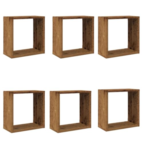 HEFZGDB Würfel-Wandregale 6 STK. Altholz-Optik 30x15x30 Holzwerkstoff Wandregal Klein Kleines Wandregal Regalboden Wandablage für Wohnbereich Schlafzimmer Küche Badezimmer HEFZGDB Würfel-Wandregale 6 STK. Altholz-Optik 30x15x30 Holzwerkstoff Wandregal Klein Kleines Wandregal Regalboden Wandablage für Wohnbereich Schlafzimmer Küche Badezimmer von HEFZGDB