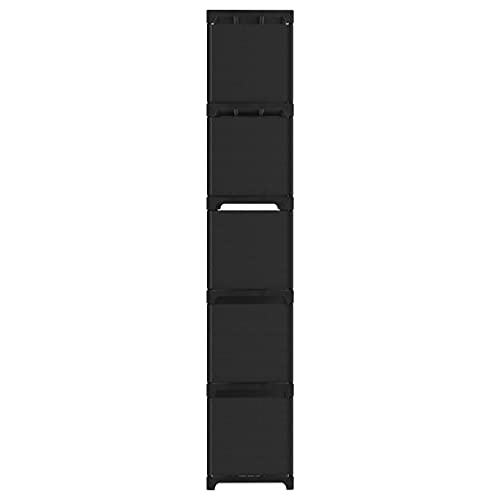 HEFZGDB Würfelregal mit 15 Fächern Schwarz 103x30x175,5 cm Stoff Bücherwagen Cd Regal Mehrzweckschrank Apothekerschrank Küche für Bibliothek Arbeitszimmer Wohnbereich Schlafzimmer von HEFZGDB