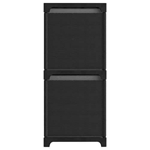 HEFZGDB Würfelregal mit 4 Boxen Schwarz 69x30x72,5 cm Stoff Bücherwagen Cd Regal Mehrzweckschrank Apothekerschrank Küche für Bibliothek Arbeitszimmer Wohnbereich Schlafzimmer von HEFZGDB