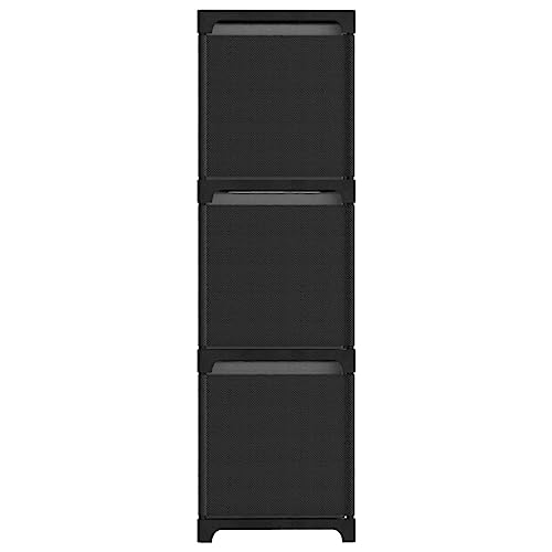 HEFZGDB Würfelregal mit 9 Boxen Schwarz 103x30x107,5 cm Stoff Bücherwagen Cd Regal Mehrzweckschrank Apothekerschrank Küche für Bibliothek Arbeitszimmer Wohnbereich Schlafzimmer von HEFZGDB